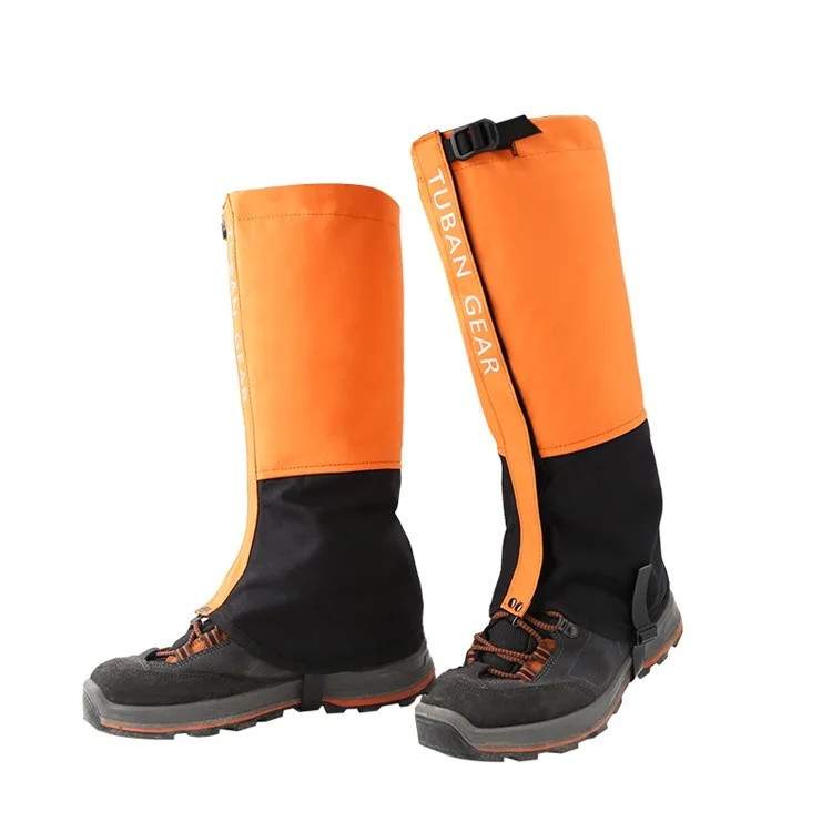 TUBAN Getriebe verstärkte TPU-Riemen atmungsaktive 500D Nylon wasserdichte Gamaschen - Orange / Größe: L
