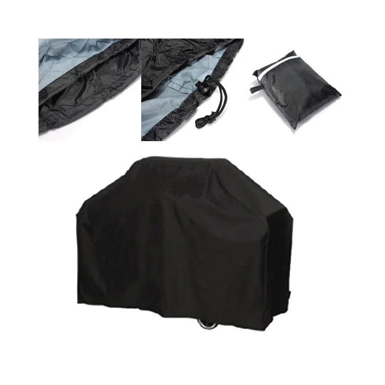 Black Ultraviolet-proof Waterproof BBQ Cover Heavy-Duty Barbeque Cover Grill Cover, Size: 150 x 100 x 125CM
