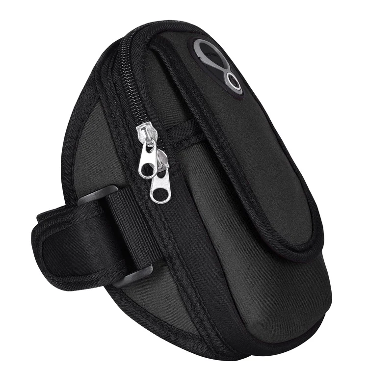 BBD-003 Double Pockets Multi-functional Outdoor Sports Arm Bag with Earphone Hole for iPhone 8 Plus/7 plus / 6 plus etc. - Black