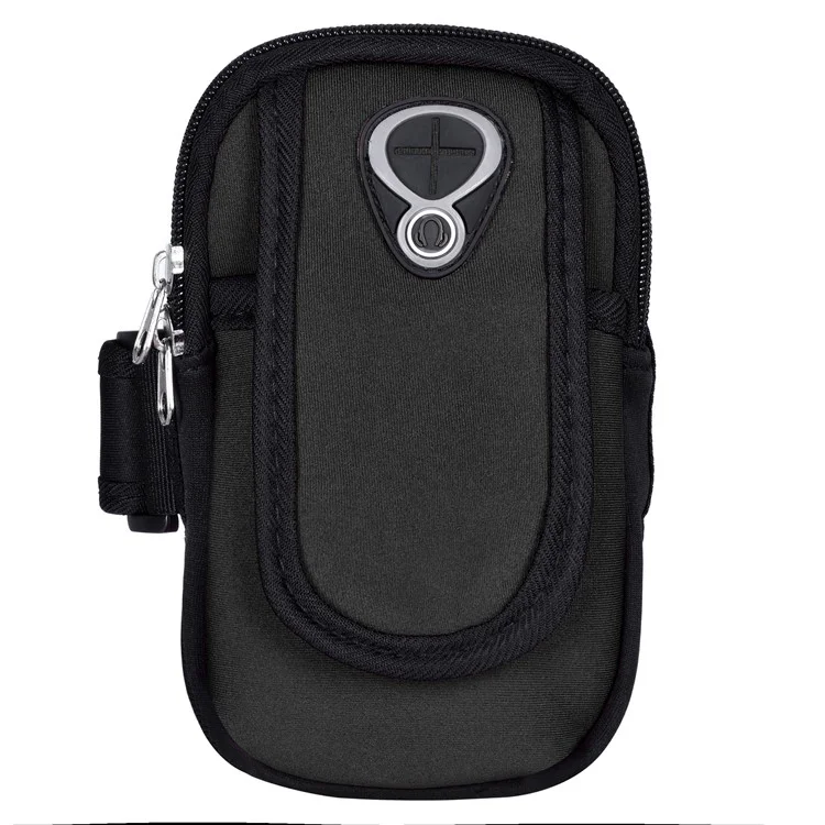 BBD-003 Double Pockets Multi-functional Outdoor Sports Arm Bag with Earphone Hole for iPhone 8 Plus/7 plus / 6 plus etc. - Black