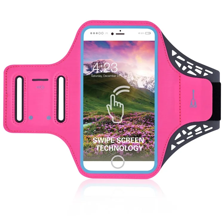 BDD-061Z 5.5-inch Running Sports Armband Case with 5 Earphone Hole for iPhone 8 Plus/7 Plus/6/6s Plus 5.5 inch etc. - Rose