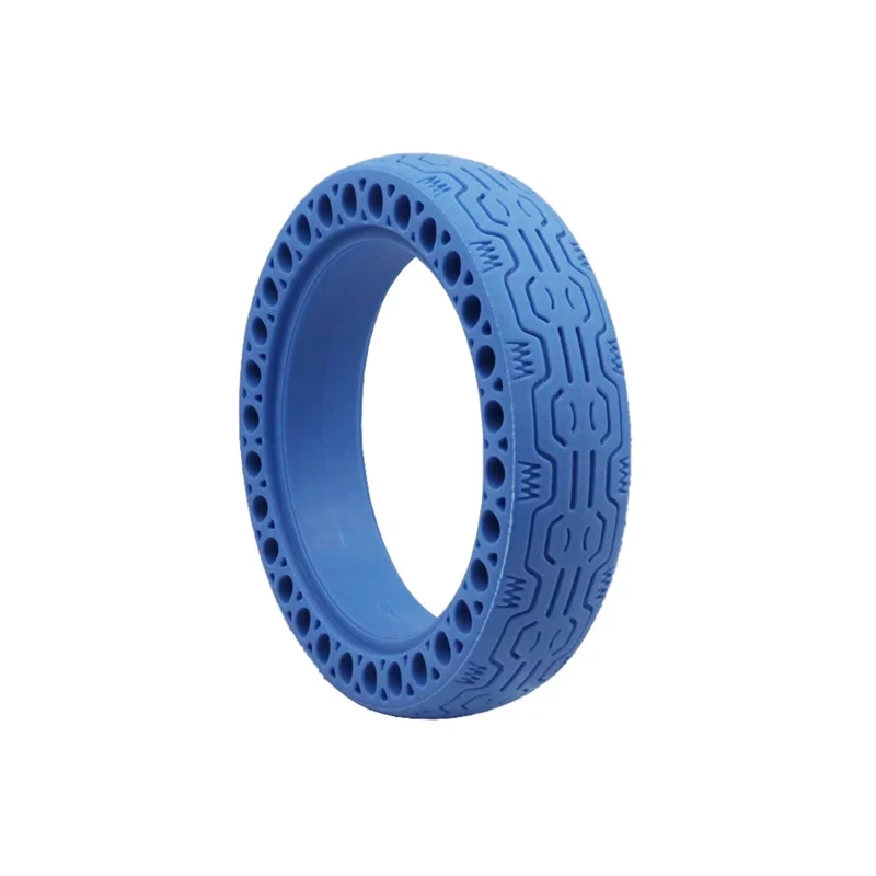 Non-inflatable Shock-absorbing Honeycomb Solid Tire Anti-explosion Rubber Tire Scooter Accessories for Xiaomi M365 Electric Scooter - Blue