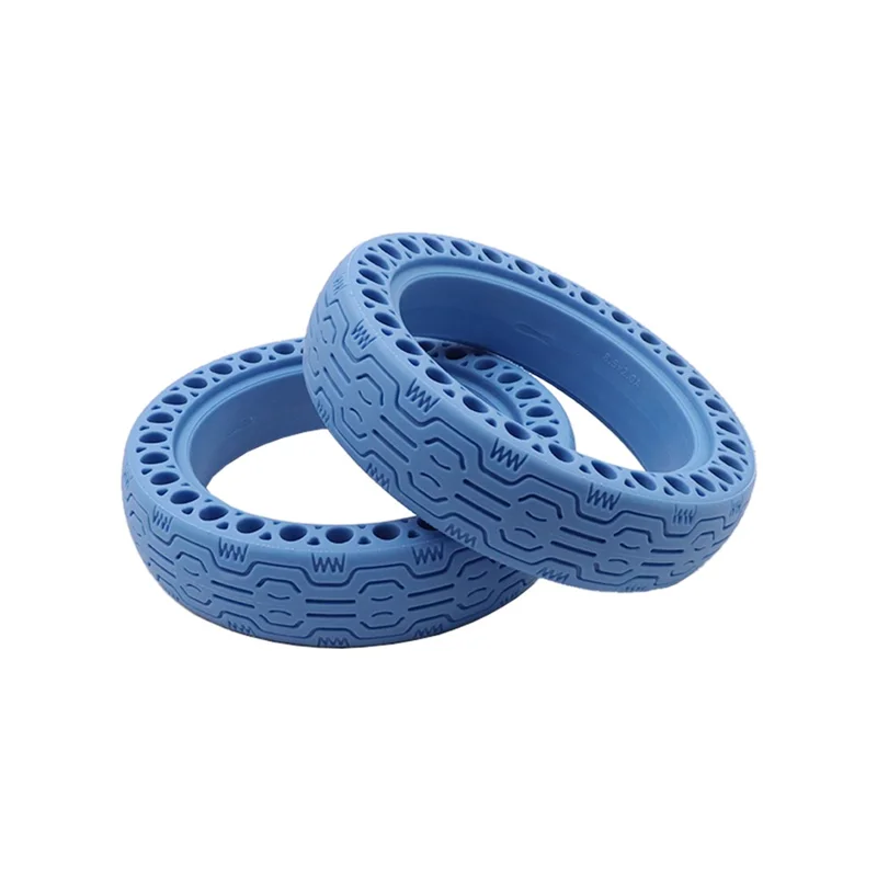 Non-inflatable Shock-absorbing Honeycomb Solid Tire Anti-explosion Rubber Tire Scooter Accessories for Xiaomi M365 Electric Scooter - Blue