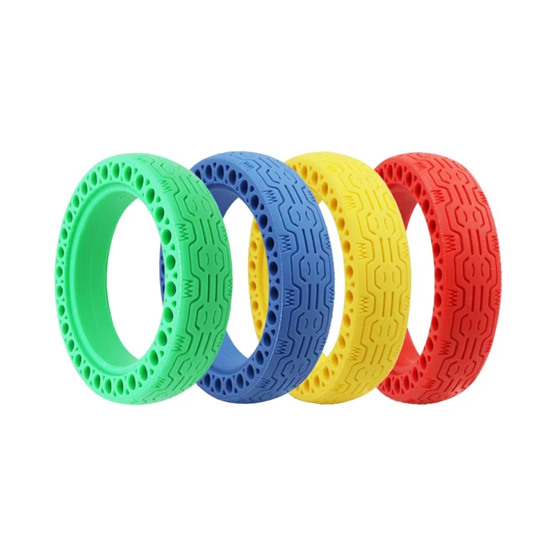 Non-inflatable Shock-absorbing Honeycomb Solid Tire Anti-explosion Rubber Tire Scooter Accessories for Xiaomi M365 Electric Scooter - Blue