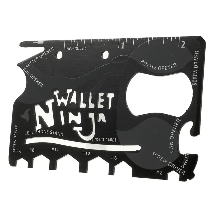 18-in-1 Multi-purpose Credit Card Size Pocket Camping Tool