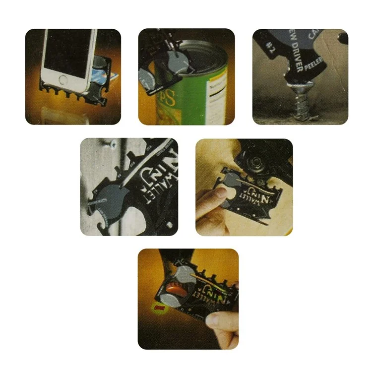 18-in-1 Multi-purpose Credit Card Size Pocket Camping Tool
