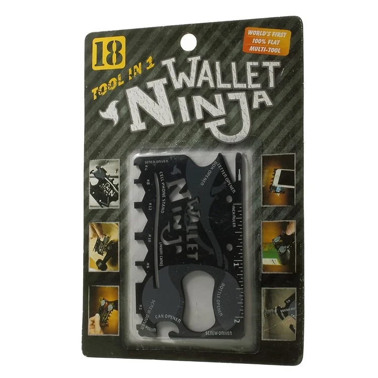 18-in-1 Multi-purpose Credit Card Size Pocket Camping Tool