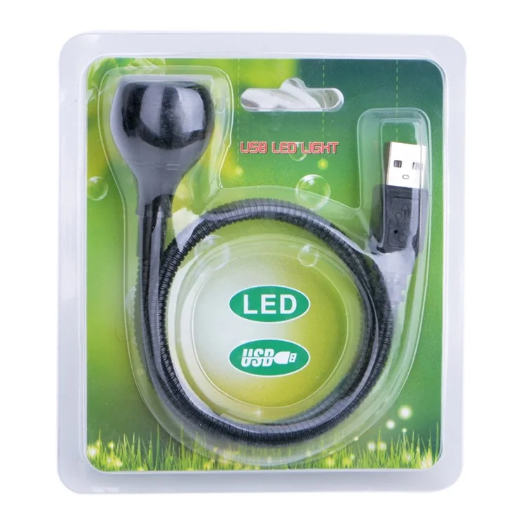 Aluminum Alloy Flexible USB LED Light Lamp - Black