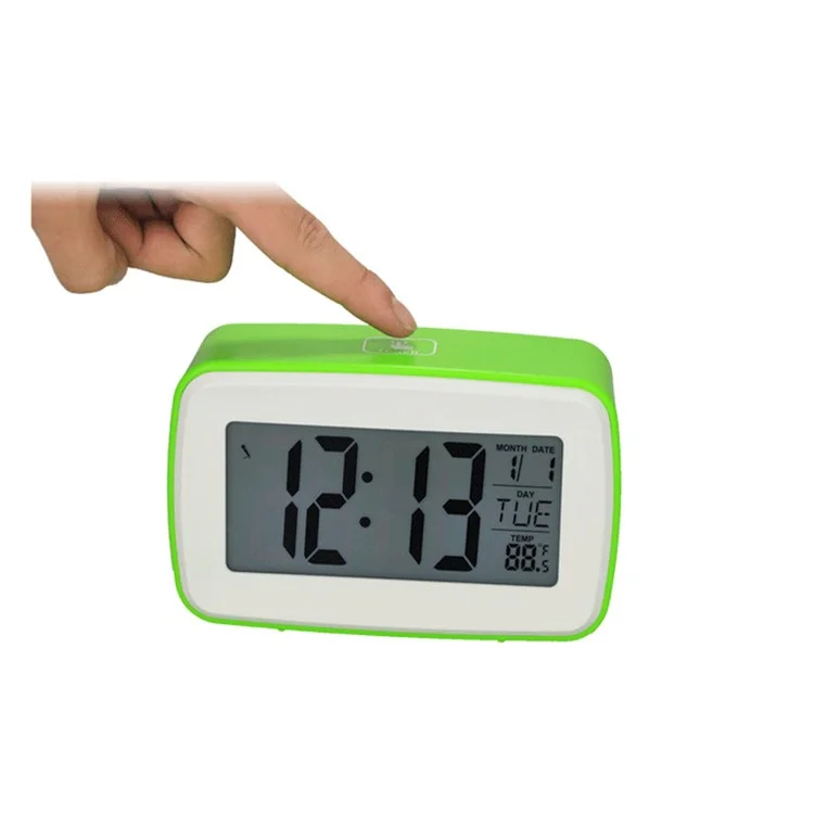 LED Display Digital Alarm Clock with Voice Recording Function - Green