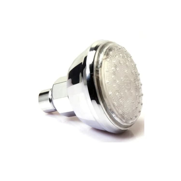 LD8010-A2 3.2 Inch Top Spray LED Bathroom Shower Head 5-LED - Blue Light