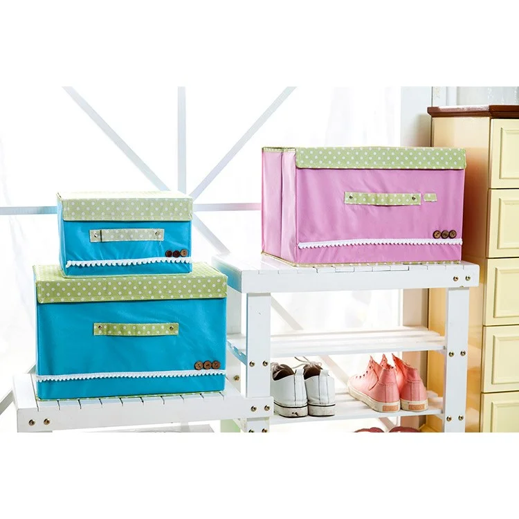 Foldable Polka Dots Clothes Organizer Box Storage Bag, Small Size: 26x20x17cm - Yellow