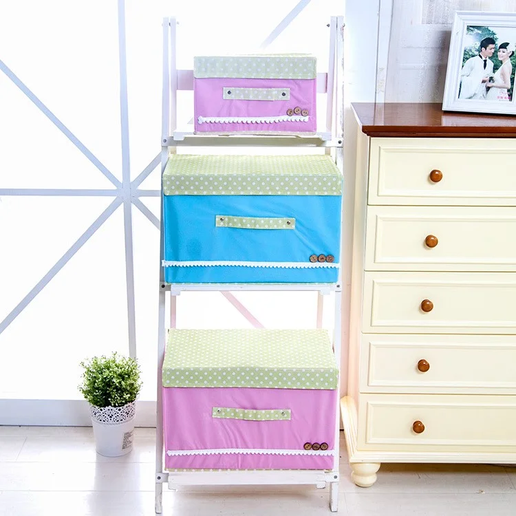 Foldable Polka Dots Clothes Organizer Box Storage Bag, Small Size: 26x20x17cm - Yellow