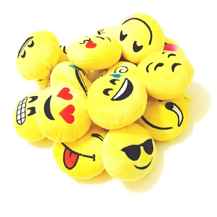 10Pcs/Set 10cm QQ Emoji Plush Stuffed Toy Hanging Decorations - Lovely Smile