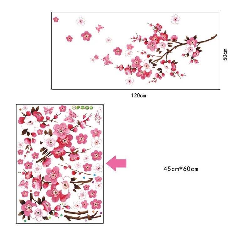 Charming Plum Blossom Removable Wall Sticker DIY Home Decor