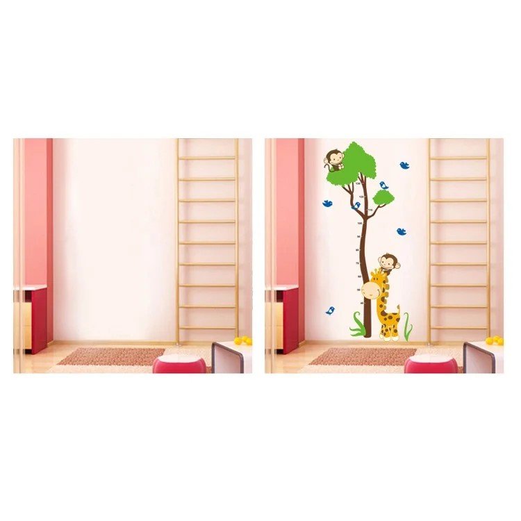 Cute Monkey Height Measurement Growth Chart Removable Wall Sticker