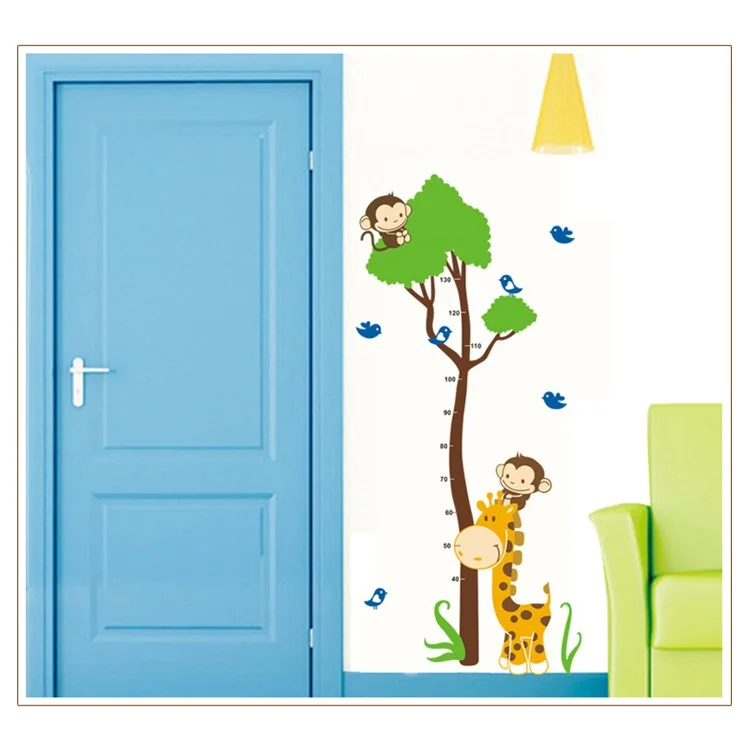 Cute Monkey Height Measurement Growth Chart Removable Wall Sticker