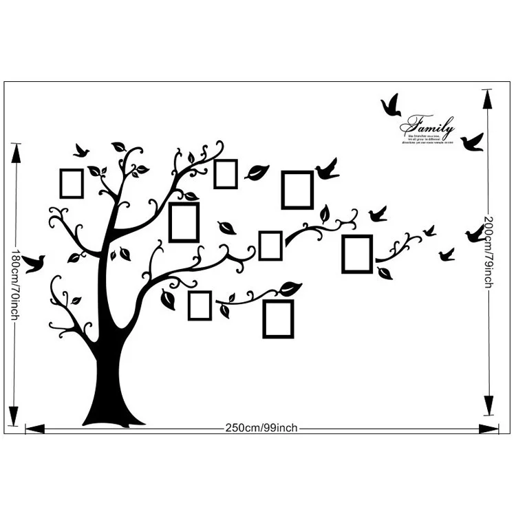 Black Photo Picture Frame Memory Tree Removable Wall Sticker