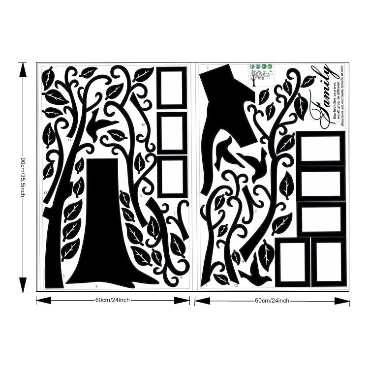 Black Photo Picture Frame Memory Tree Removable Wall Sticker