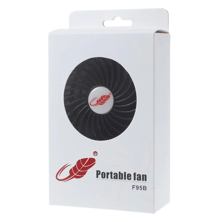F95B Portable Mini USB 4-Blade 3-Mode Fan with 18650 Battery and LED Light - Black