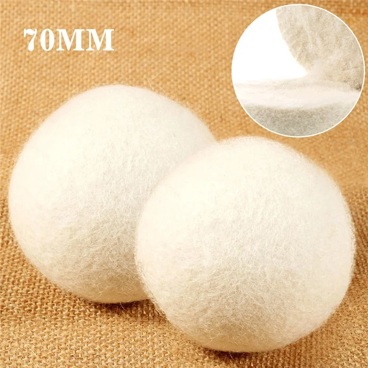 2Pcs Natural Wool Dryer Balls Laundry Drying Ball (70mm)