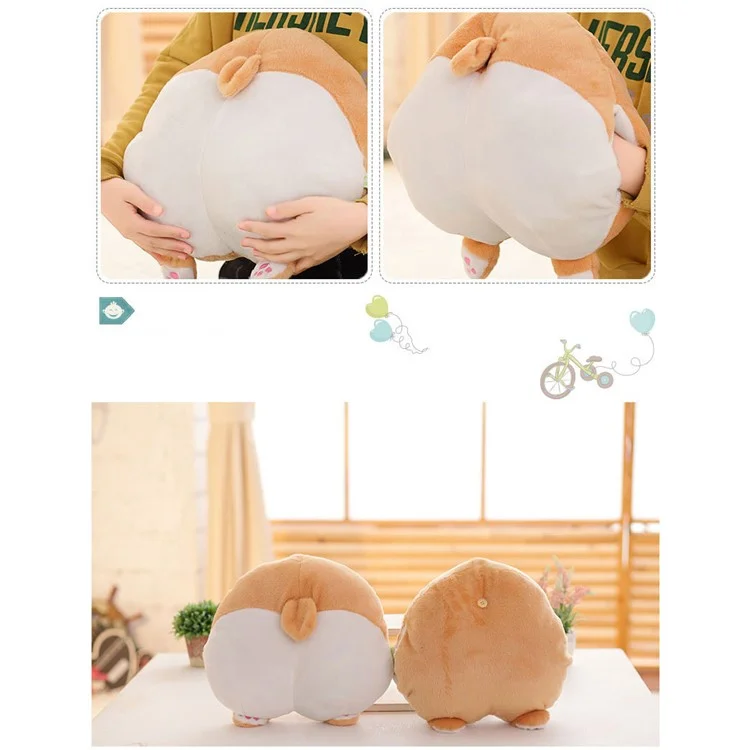 Funny Cute Corgi Butt Pillow Hand Warmer Soft Plush Toy Home Sofa Cushion - Size L