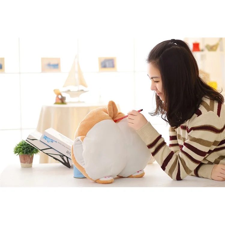 Funny Cute Corgi Butt Pillow Hand Warmer Soft Plush Toy Home Sofa Cushion - Size L