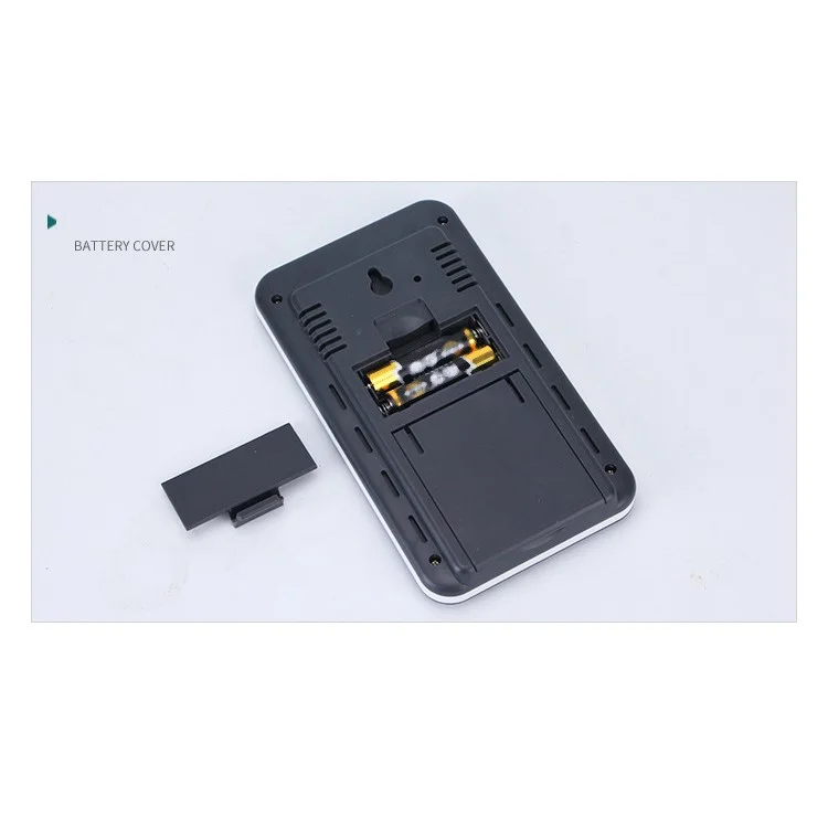 Digital LCD Display Thermometer Hygrometer Time Clock 12H/24H Alarm (CJ-3315t) - Black