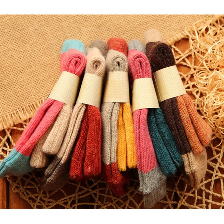 (5 packs) Women's Winter Comfortable Multicolor Soft Wool Warm Socks, One Size (5-9)