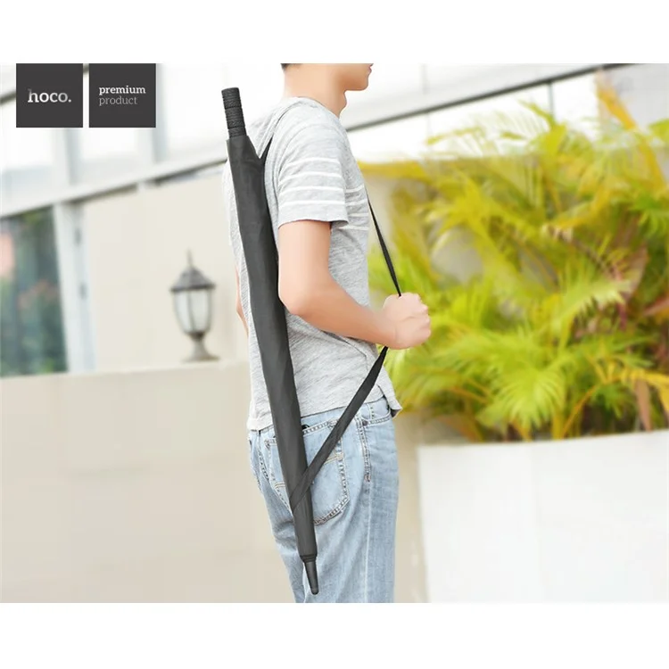 HOCO Hopeng Straight Golf Umbrella 210T 8 Ribs Windproof Golf Umbrella - Black
