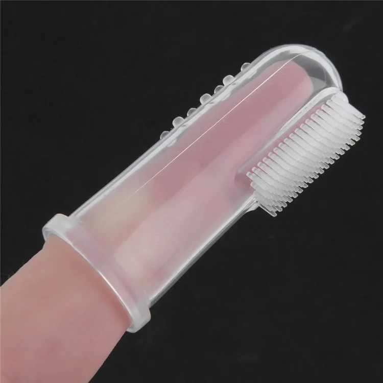 ZK419101 Baby Infant Soft Silicone Finger Toothbrush Teeth Rubber Massager with Box - Random