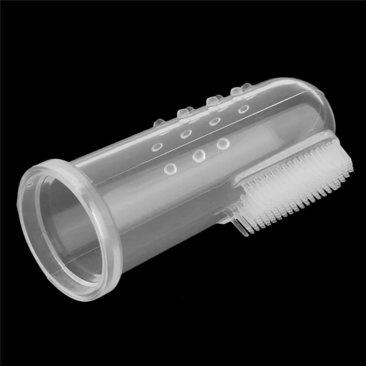 ZK419101 Baby Infant Soft Silicone Finger Toothbrush Teeth Rubber Massager with Box - Random