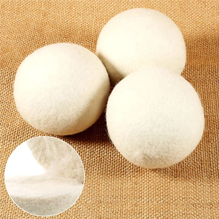 4Pcs Natural Wool Dryer Balls Laundry Drying Ball (80mm) with Cloth Bag