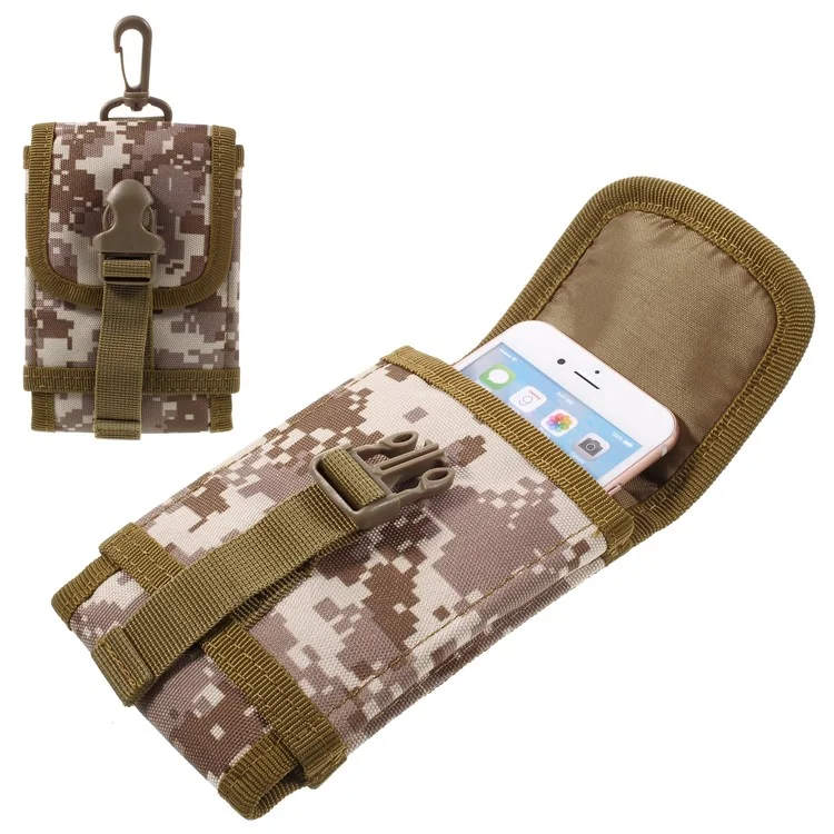 Hook Loop Tactical Nylon Utility MOLLE Pouch Waist Bag for iPhone 6 Plus/SE/5s/5c/5 Etc - Desert Camo