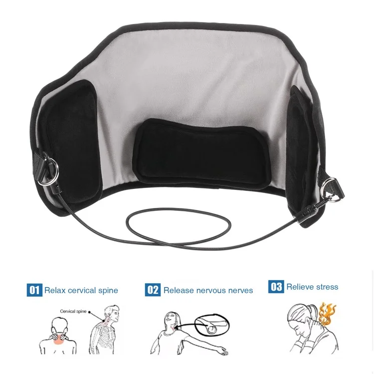 Instant Vertebrae and Pinched Nerve Relief Neck Massager Neck Hammock Chiropractic Traction Stretching Care Tool - Black