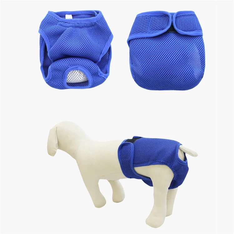 4PCS/Lot Washable Reusable Breathable Mesh Dog Diapers Sanitary Physical Pants, Size: M