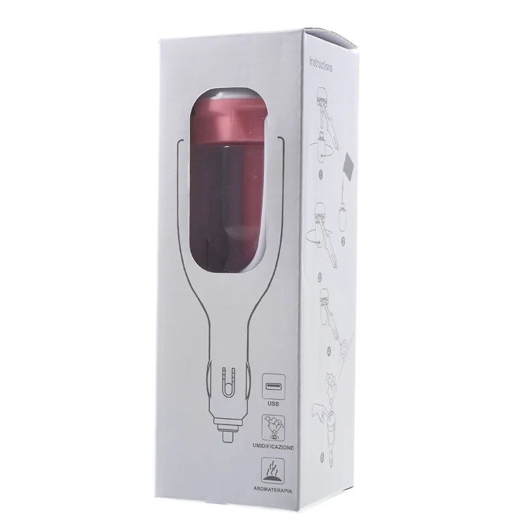 USB Car Charger Aromatherapy Humidifier Air Purifier - Pink