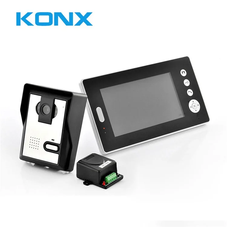 7-inch LCD Screen 2.4GHz Wireless Video Doorbell Intercom Doorbell System Kit 1 Monitor 1 Camera Support Night Vision - EU Plug
