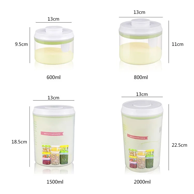 800ML Round Sealed Food Container Box Canister with Press Button (AK-800-BPY-C)