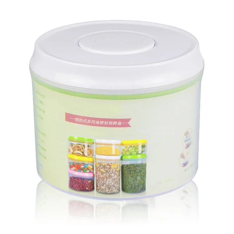 800ML Round Sealed Food Container Box Canister with Press Button (AK-800-BPY-C)