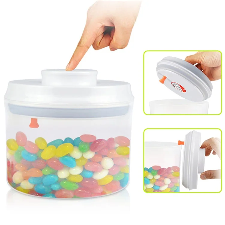 800ML Round Sealed Food Container Box Canister with Press Button (AK-800-BPY-C)