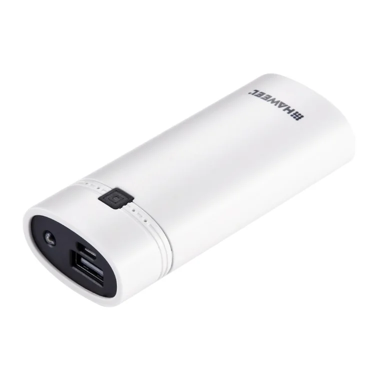 HAWEEL Portable 2 x 18650 Caricabatterie Box Power Bank e Caricabatterie Box con Display LCD della Potenza - Bianco