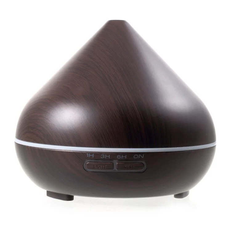 FD31 300ml Essential Oil Diffuser Wood Grain Ultrasonic Aroma Cool Mist Humidifier - Coffee / EU Plug