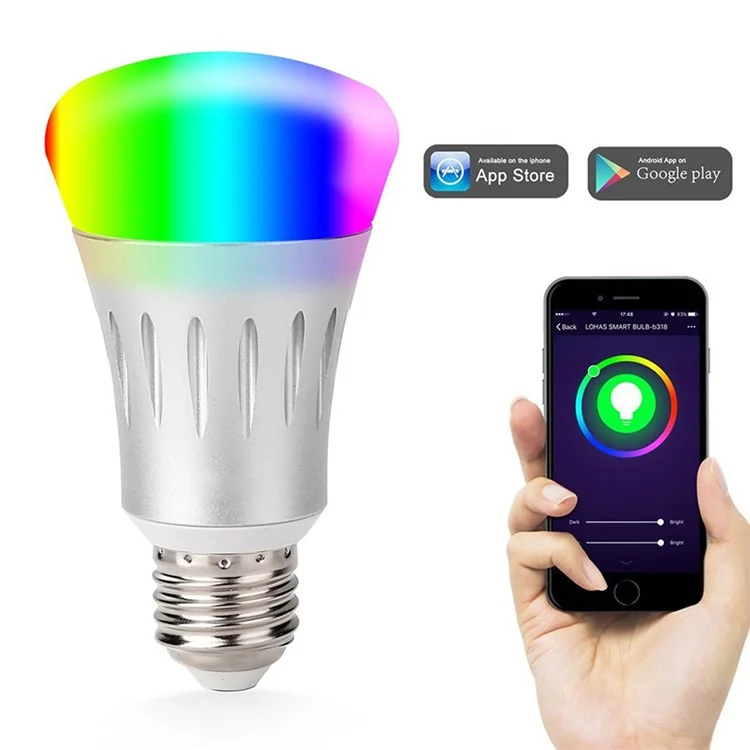 E26/E27 WiFi LED Smart Light Bulb AC 85-265V 7W RGBW WiFi Remote Control Dimmable Bulb