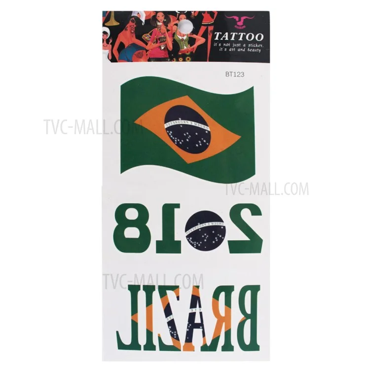 Russia 2018 World Cup Tattoo Sticker Football Fans Sticker Face Sticker - Style A
