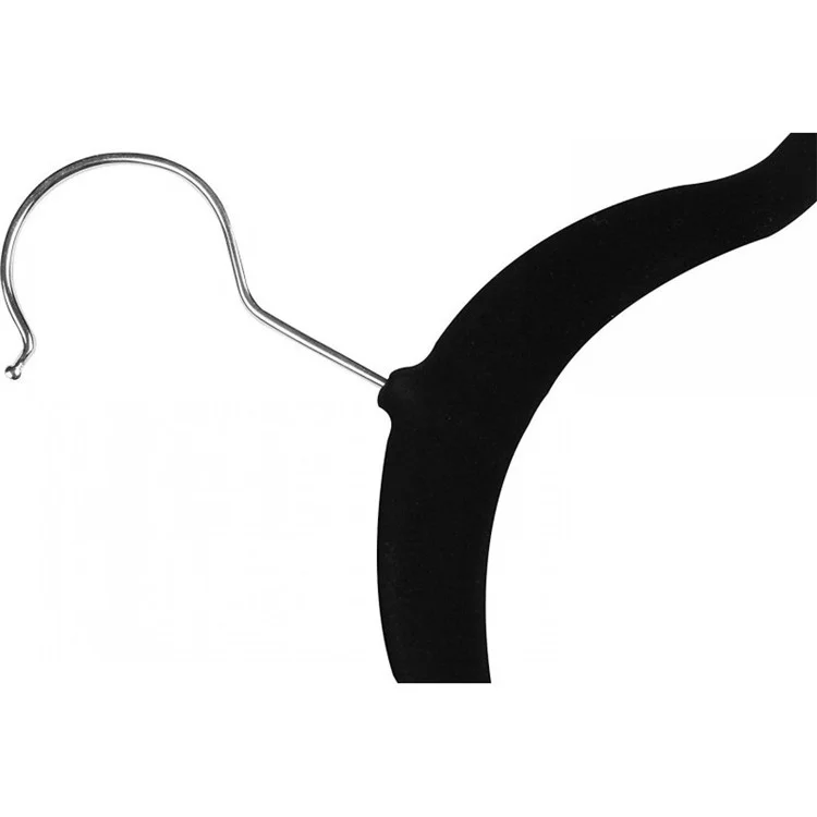 50PCS/Set Non-slip Velvet Hangers 360 Degree Swiveling Clothes Hanger Hook (45*23.5*0.6cm) - Black