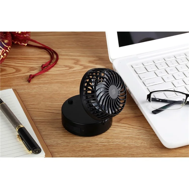 MOMAX iFan 2 Portable Mirror Handheld Rechargeable 180 Degree Rotary Fan - Black