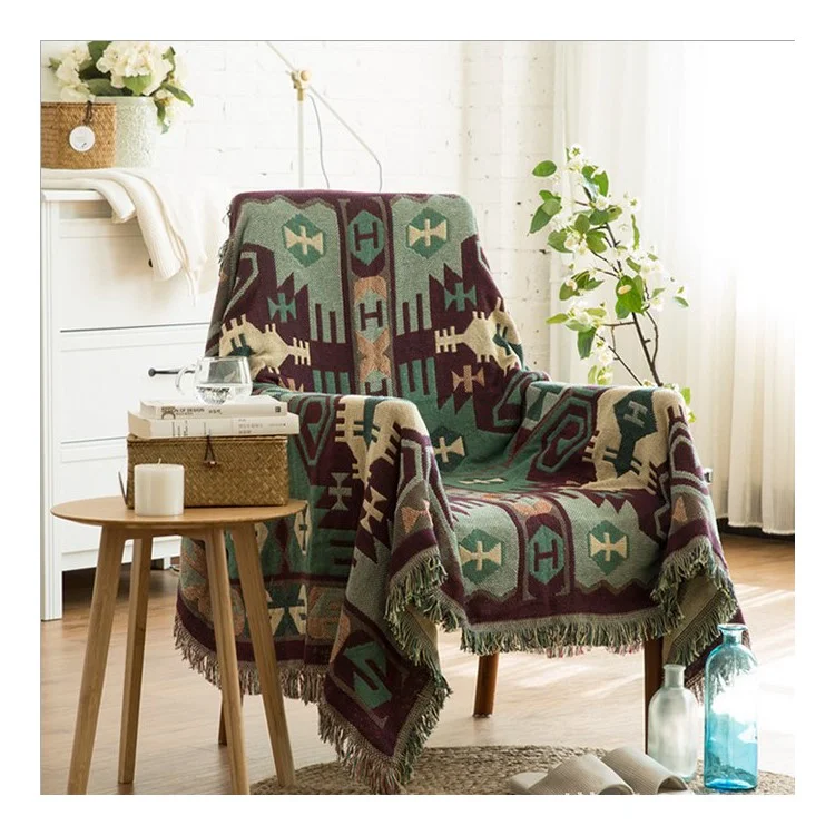 Sofa Towel Cotton Warm Blanket Slipcover 130 x 180cm - Bohemian Style