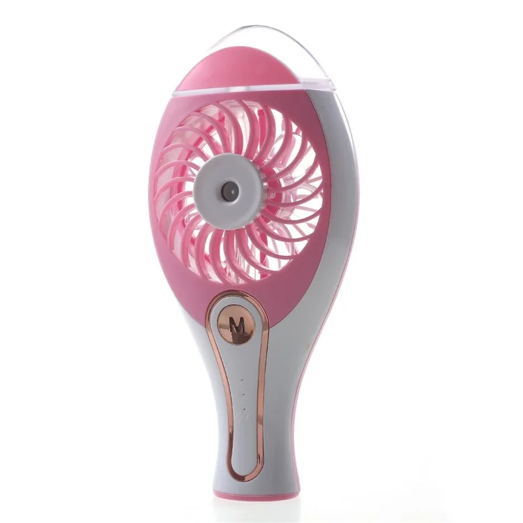 2-in-1 Mini USB Rechargeable Handheld Fan + Humidifier - Pink