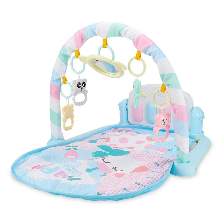 Fitness Bodybuilding Music Frame Mat Piano Carpet Educational Toy for 0-18 Month Infants - Blue
