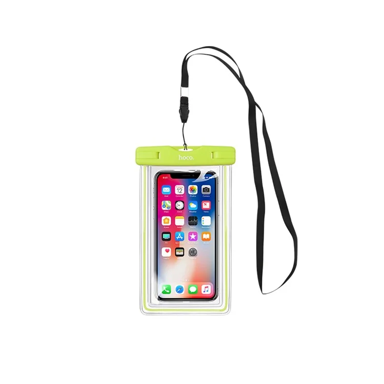 HOCO Clear Fantasy Waterproof Bag (Fluorescent) for iPhone Samsung Huawei etc., Size: 20 x 10.5cm - Green